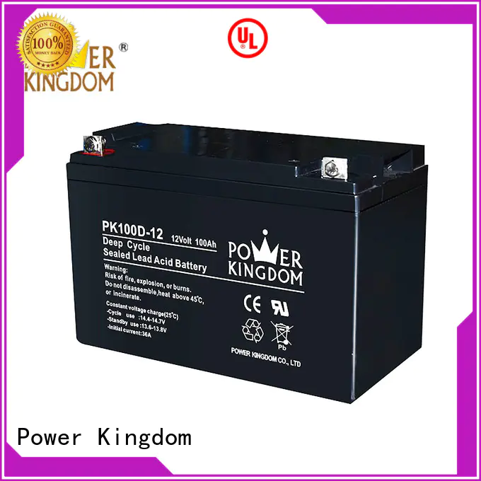 Power Kingdom Heat sealed design deep cycle lead acid battery factory price wind power systems