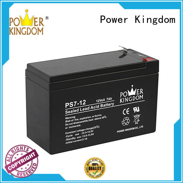 Power Kingdom Good materials sealed lead acid battery 12v 7ah promotion sightseeing cart